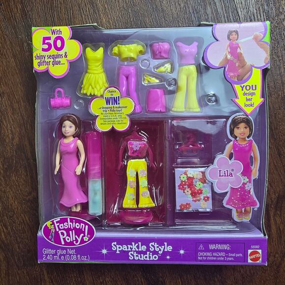 Vintage 2002 Polly Pocket Fashion Polly Sparkle Style Studio Lila NIB - Picture 1 of 3